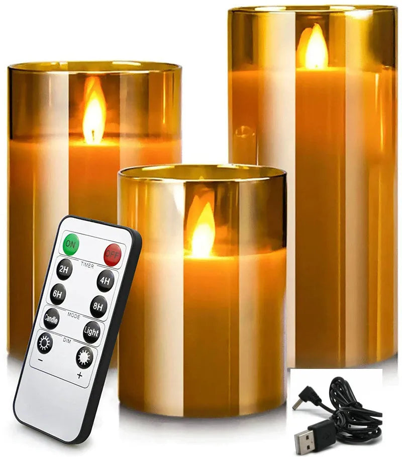 Velas de Pilar LED Recargables por USB