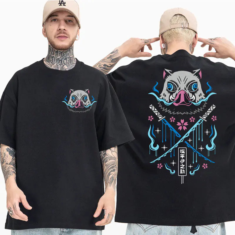 Camiseta de Algodón Demon Slayer para Hombres y Mujeres