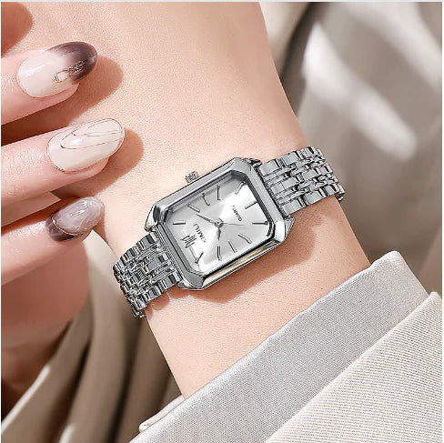 Reloj de Mujer con Correa de Acero Cuadrado