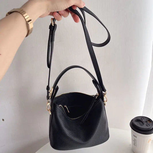 Bolso tipo Lonchera de Cuero de Vaca para Mujer