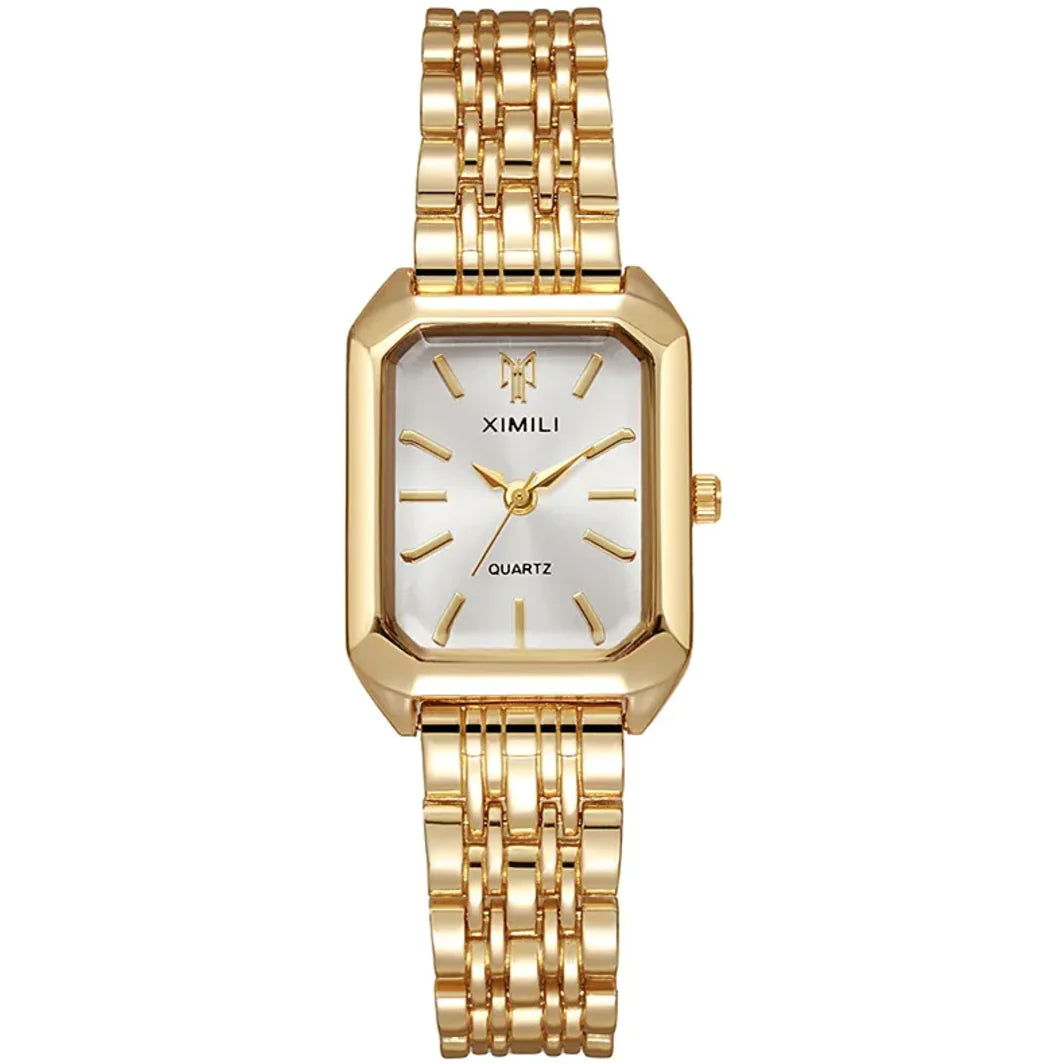 Reloj de Mujer con Correa de Acero Cuadrado