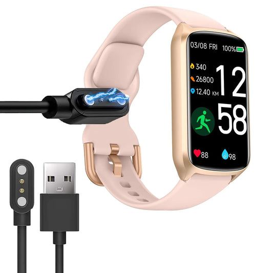 Lamshaw Compatible con Amzhero Fitness Tracker Cargador Cable de Carga USB Magnético Cable de Reemplazo Compatible para Amzhero D26 Fitness Tracker de 1.47 Pulgadas (Negro)