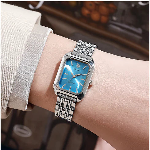 Reloj de Mujer con Correa de Acero Cuadrado