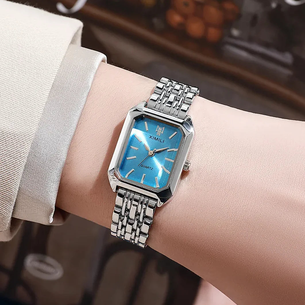 Reloj de Mujer con Correa de Acero Cuadrado