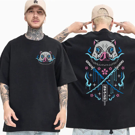 Camiseta de Algodón Demon Slayer para Hombres y Mujeres