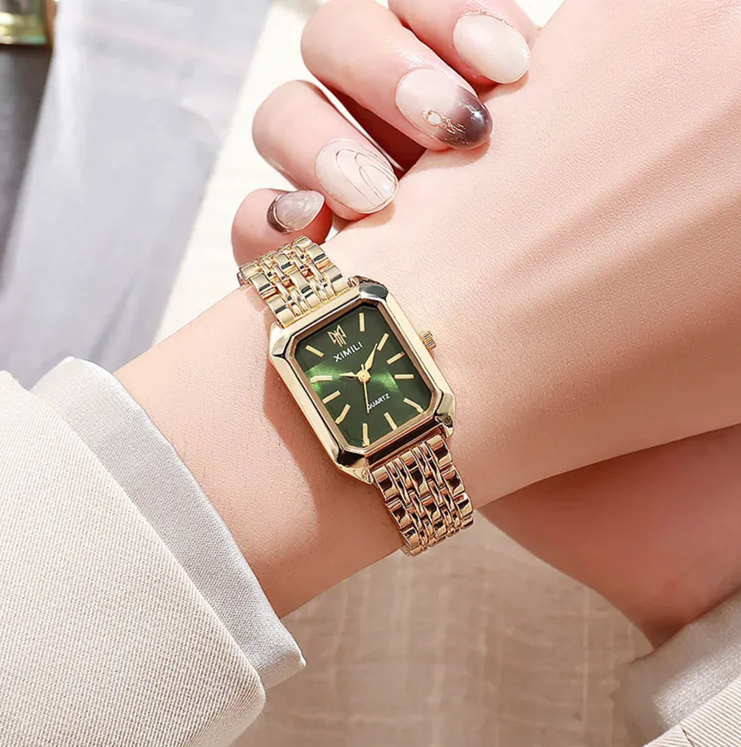 Reloj de Mujer con Correa de Acero Cuadrado