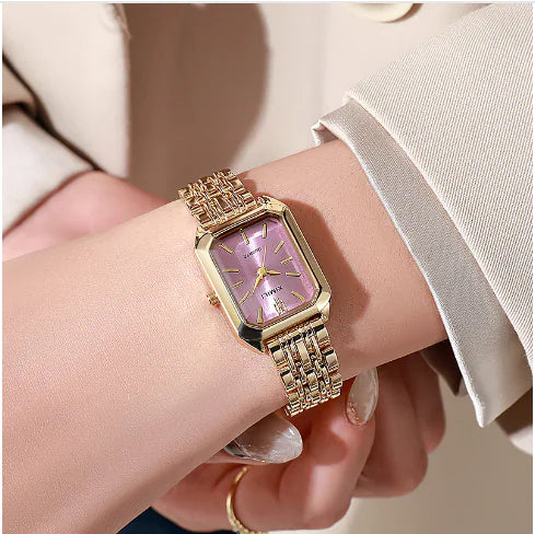 Reloj de Mujer con Correa de Acero Cuadrado