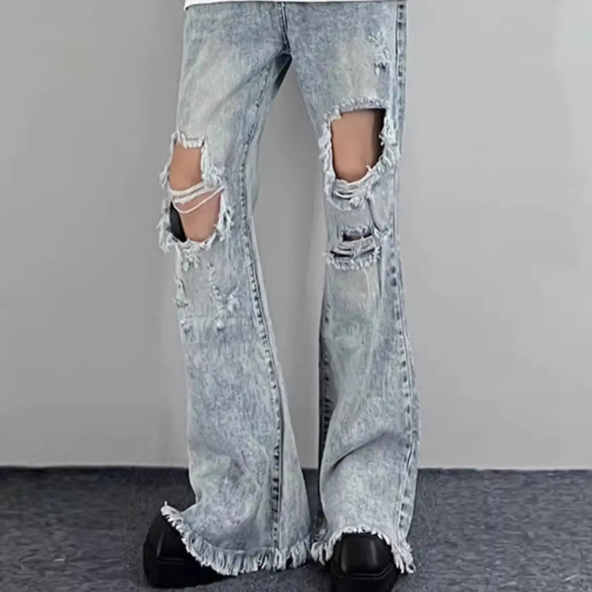 Jeans Azules Slim Fit Desgastados de Verano