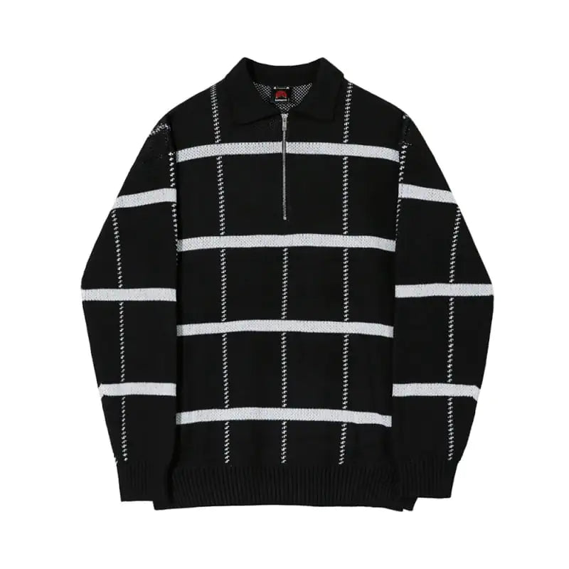 Camisa Polo de Punto con Solapa a Cuadros para Hombre