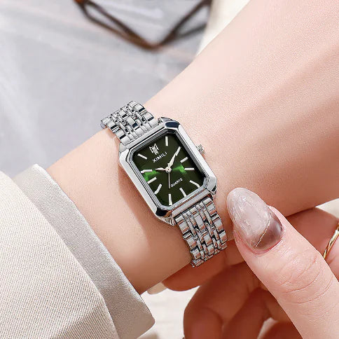 Reloj de Mujer con Correa de Acero Cuadrado